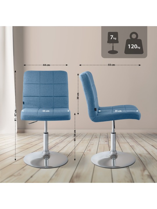 Stoel Ricky stof, blauw