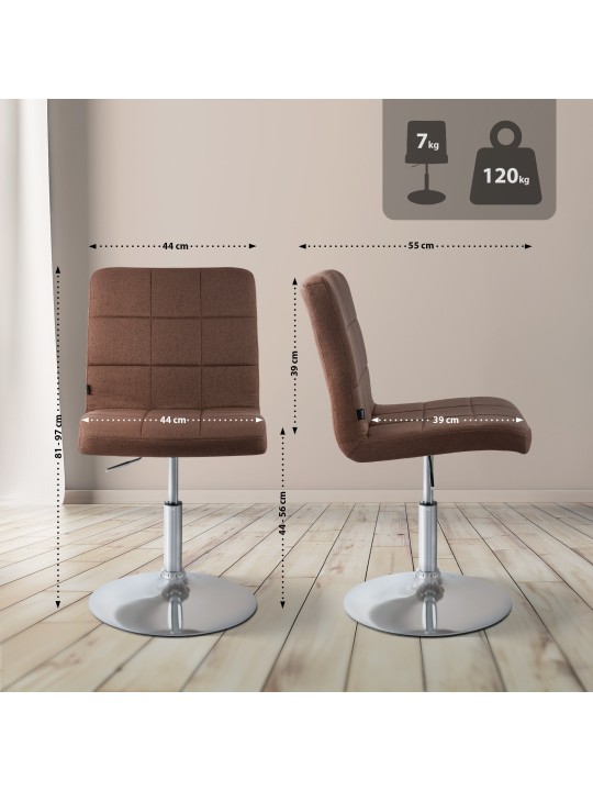 Stoel Ricky stof, bruin