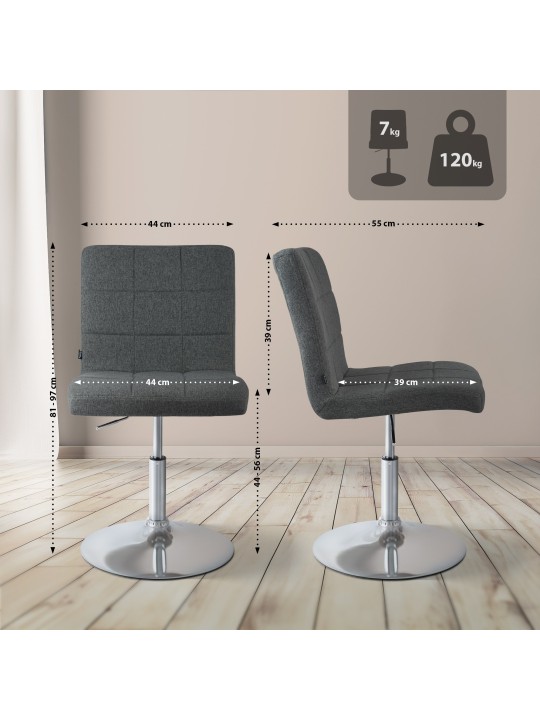 Stoel Ricky stof, donkergrijs