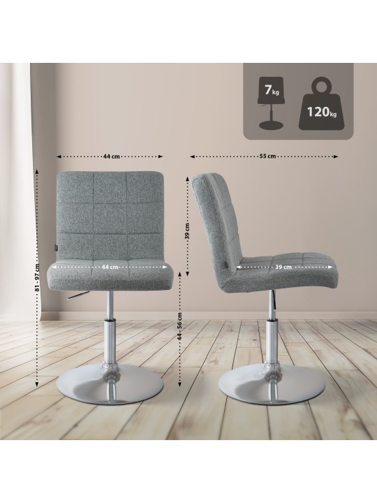 Stoel Ricky stof, grijs