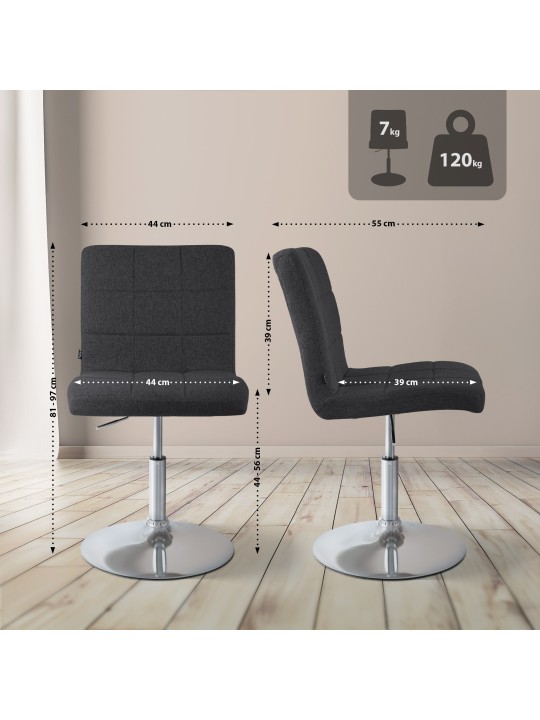 Stoel Ricky stof, zwart