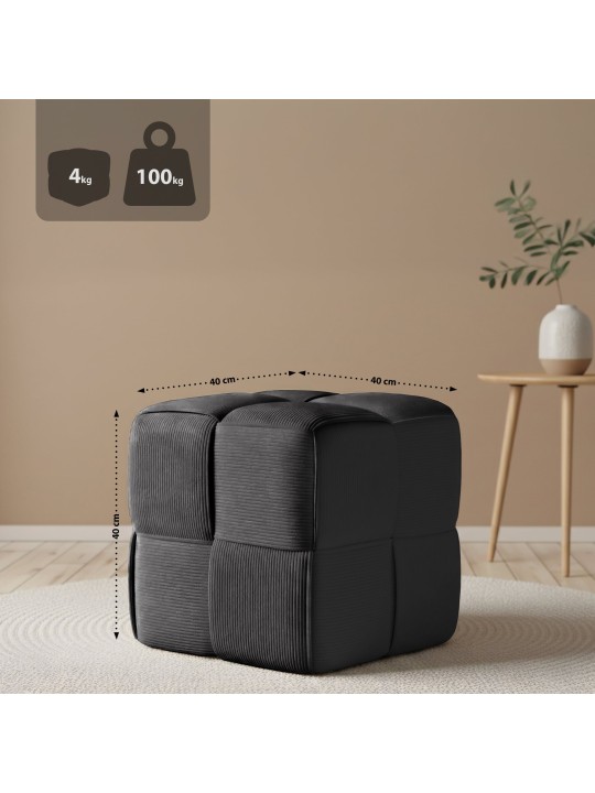 Kruk Forinta Cord, donkergrijs Kruk Forinta Cord, donkergrijs