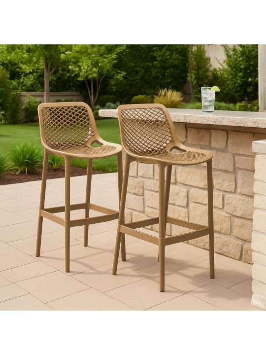 Set van 2 barkrukken Air, modderkleur