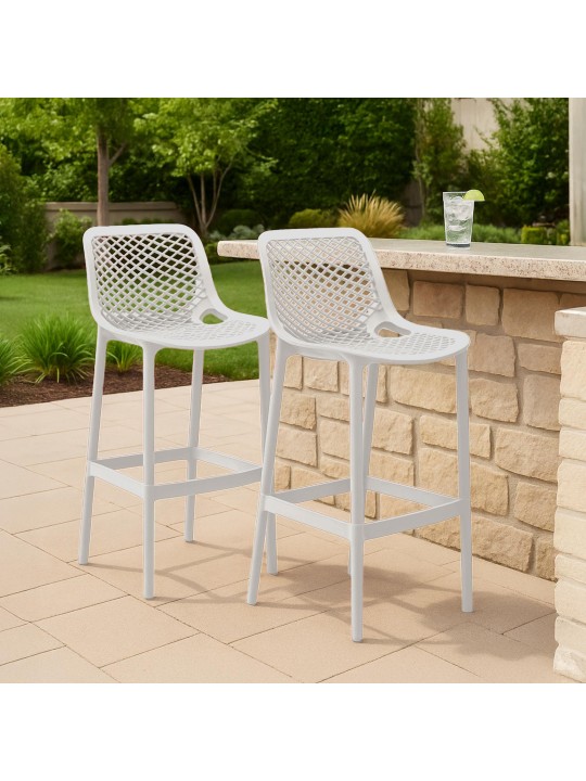 Set van 2 barkrukken Air, wit Set van 2 barkrukken Air, wit