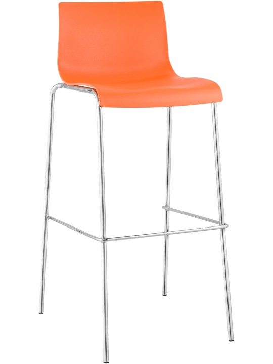 Barkruk Hoover chroom 4-poots frame, oranje Barkruk Hoover chroom 4-poots frame, oranje