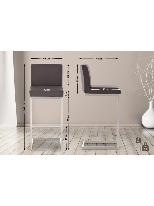 Set van 2 barkrukken Paros kunstleer, bruin