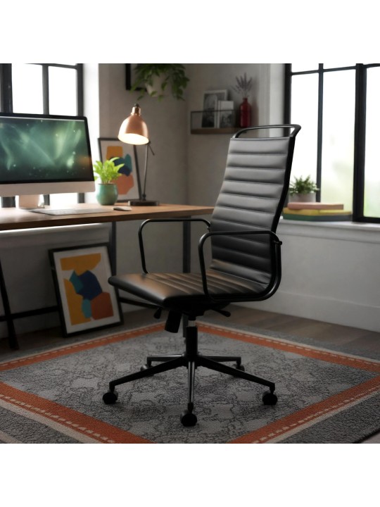 Bureaustoel Nelson kunstleer, zwart