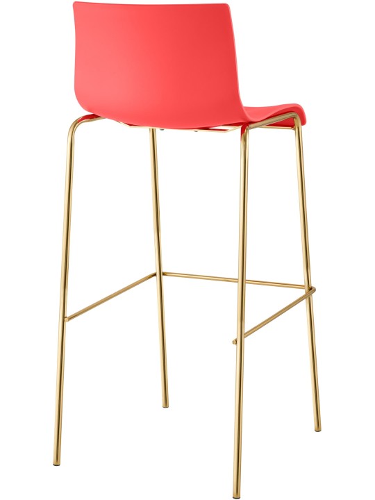 Barkruk Hoover kunststof 4 voet goud, rood