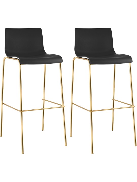 Set van 2 barkrukken Hoover kunststof 4-voet goud, zwart