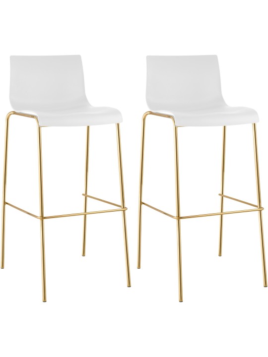 Set van 2 barkrukken Hoover kunststof 4-voet goud, wit
