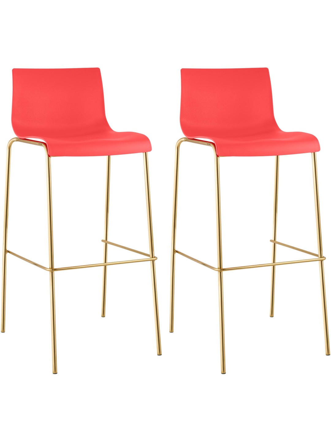 Set van 2 barkrukken Hoover kunststof 4-voet goud, rood