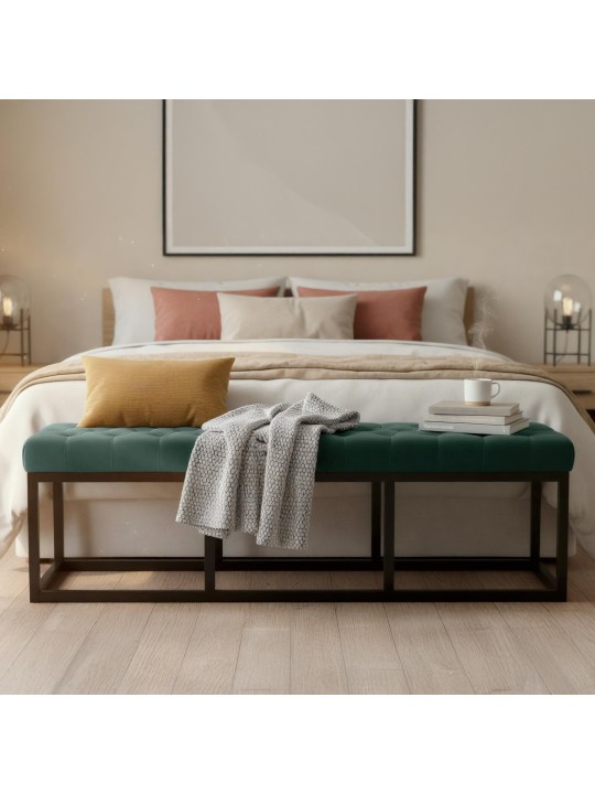 Bank Polson fluweel 150 cm, groen