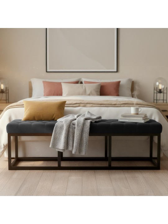 Bank Polson fluweel 150 cm, zwart Bank Polson fluweel 150 cm, zwart