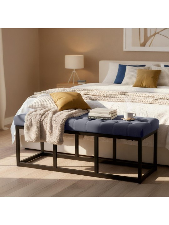 Bank Polson fluweel 120 cm, grijs Bank Polson fluweel 120 cm, grijs