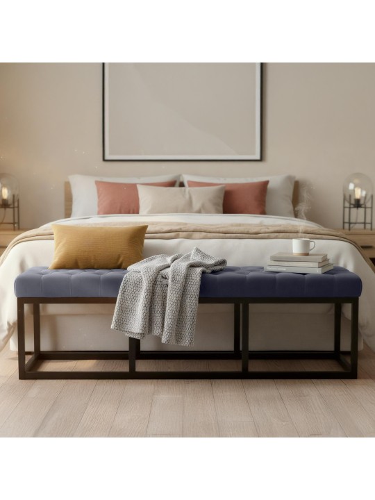 Bank Polson fluweel 150 cm, grijs Bank Polson fluweel 150 cm, grijs