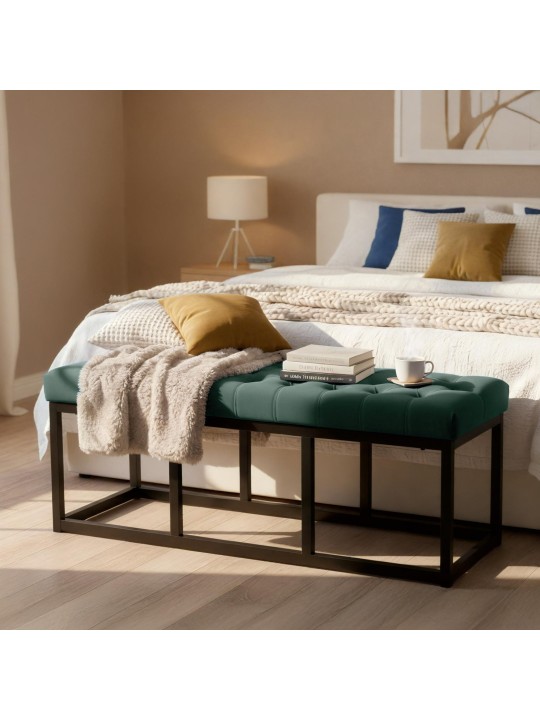 Bank Polson fluweel 120 cm, groen