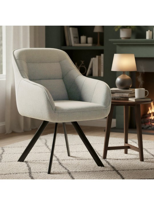 Stoel Pettuli stof, crème