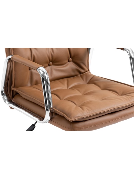 Bureaustoel Sotira echt leer, lichtbruin Bureaustoel Sotira echt leer, lichtbruin