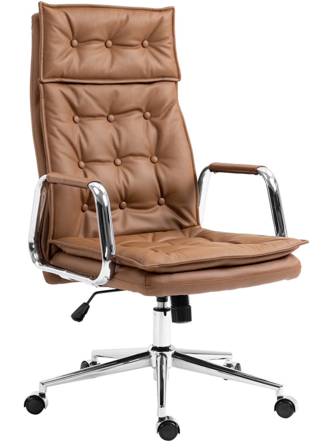 Bureaustoel Sotira echt leer, lichtbruin