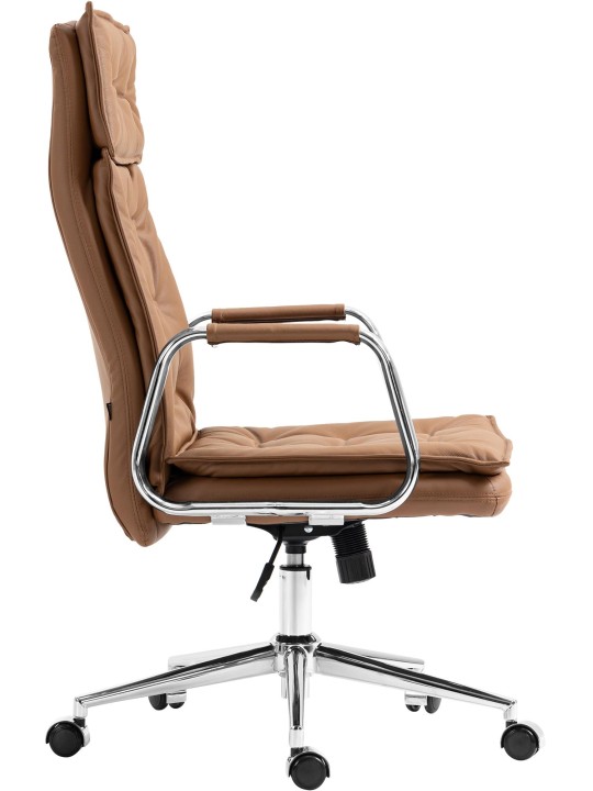 Bureaustoel Sotira echt leer, lichtbruin Bureaustoel Sotira echt leer, lichtbruin