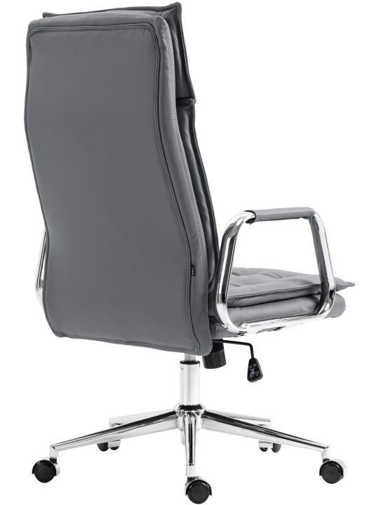 Bureaustoel Sotira echt leer, grijs