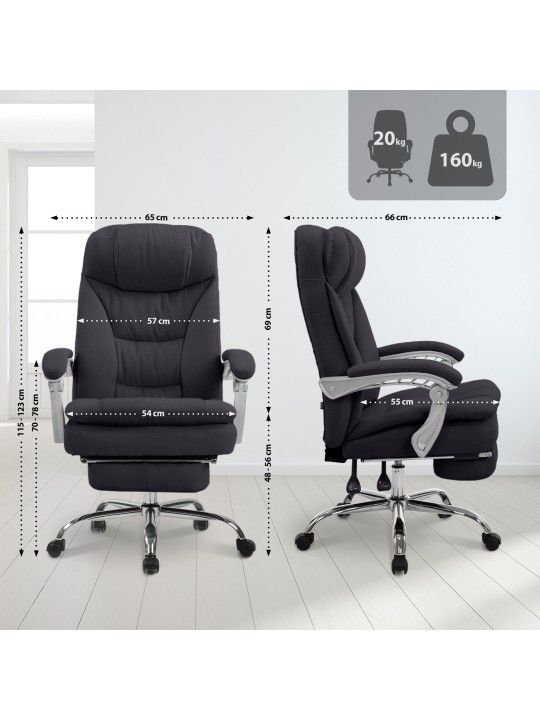 XL bureaustoel Troy stof, zwart XL bureaustoel Troy stof, zwart