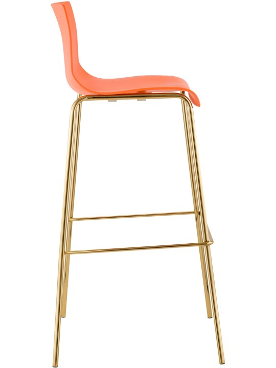 Barkruk Hoover kunststof 4 voet goud, oranje