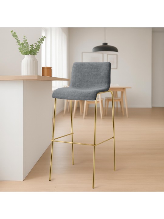 Barkruk Hoover Stof 1,20 meter Goud, lichtgrijs Barkruk Hoover Stof 1,20 meter Goud, lichtgrijs