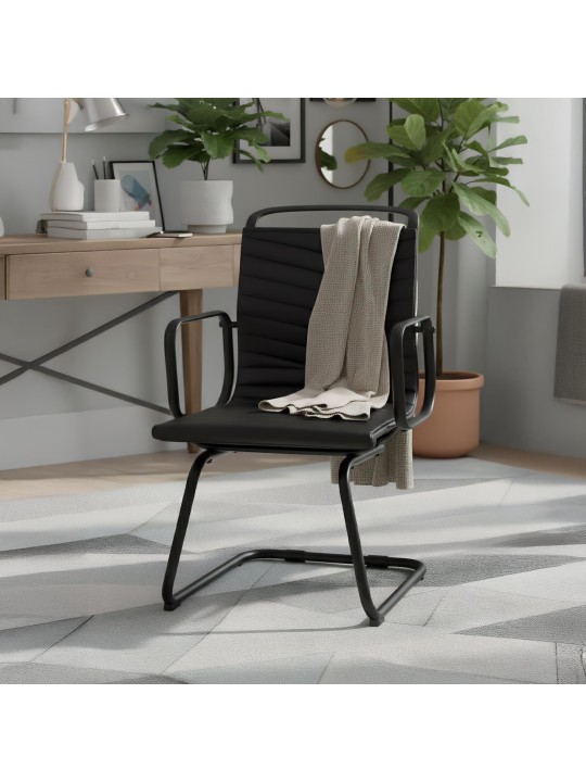 Bezoekersstoel Tomkin kunstleer, zwart