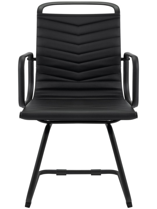 Bezoekersstoel Tomkin kunstleer, zwart