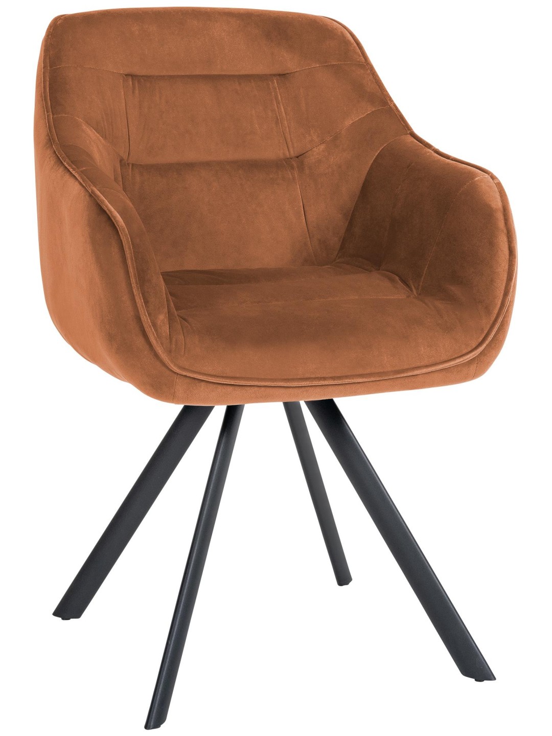 Stoel Russel fluweel, koffie