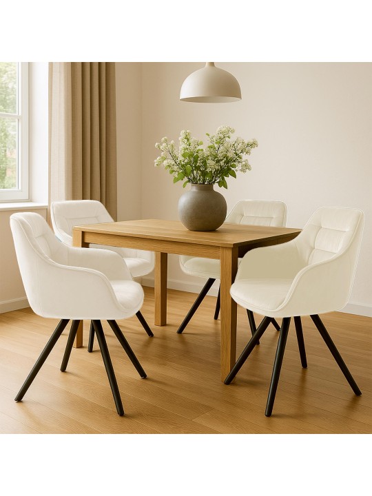 Stoel Russel fluweel, crème Stoel Russel fluweel, crème