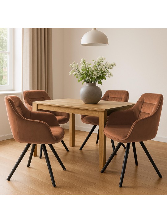 Stoel Russel fluweel, koffie Stoel Russel fluweel, koffie