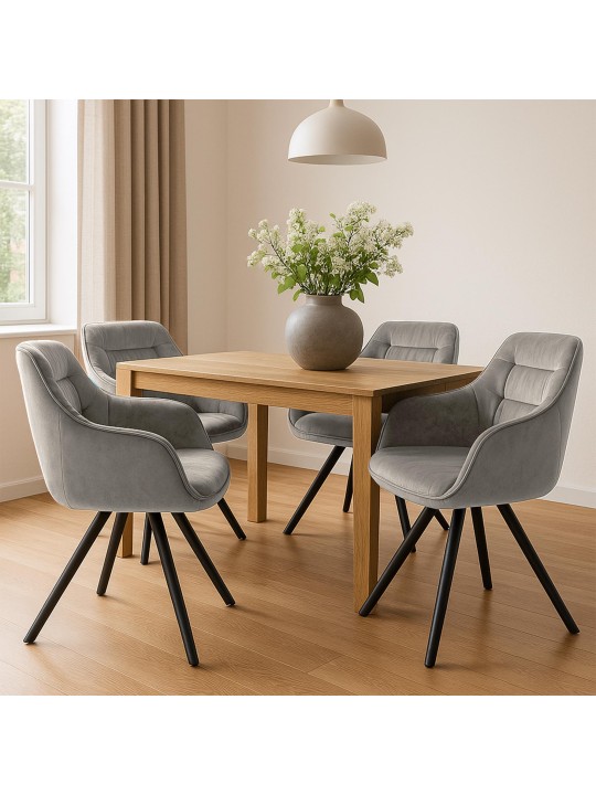 Stoel Russel fluweel, grijs Stoel Russel fluweel, grijs