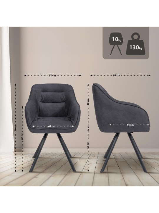 Stoel Russel Vintage, zwart