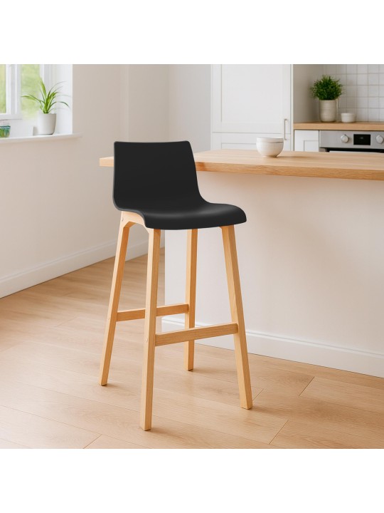 Barkruk Hoover Natura 4-poots frame, zwart