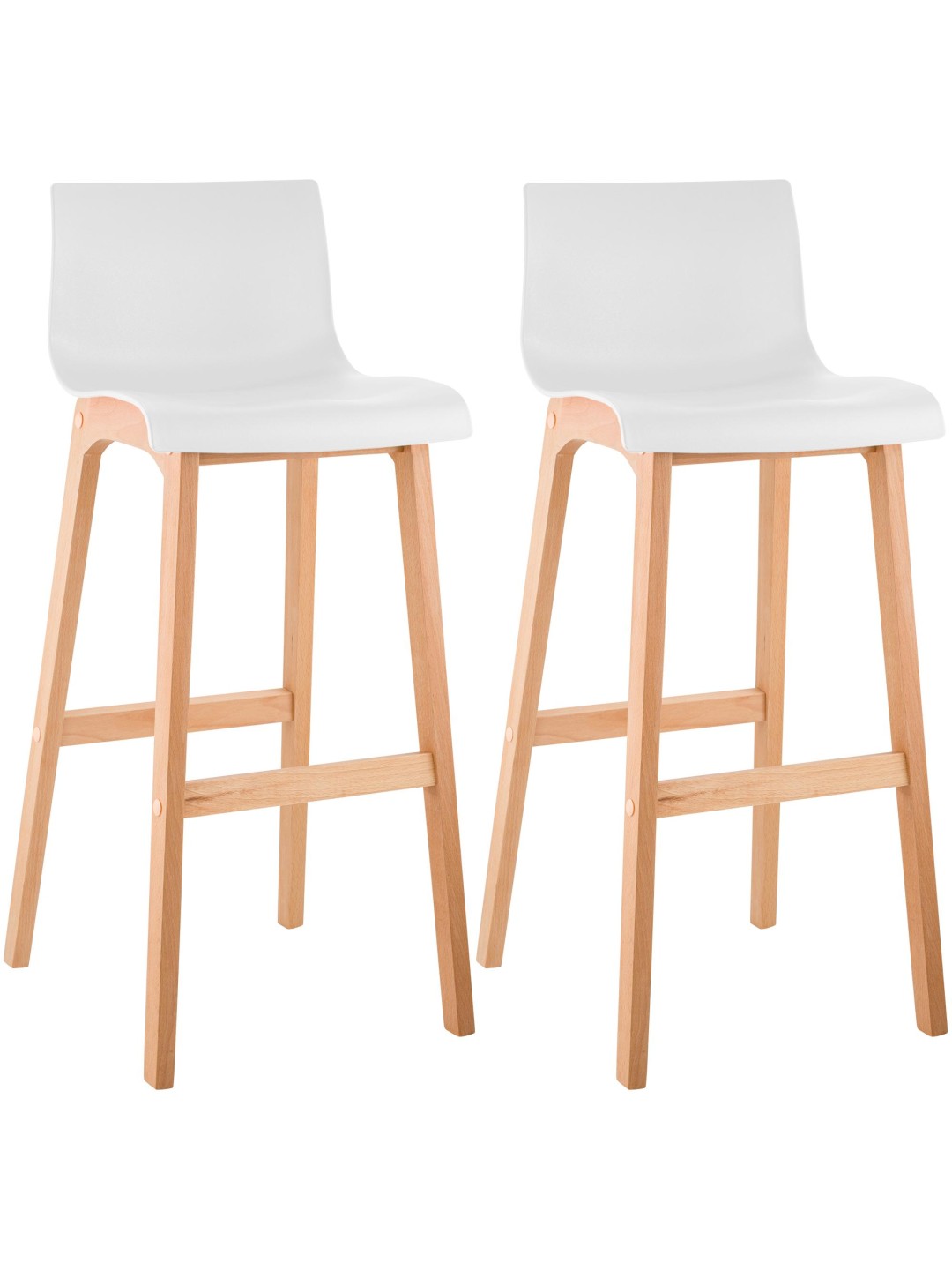 Set van 2 barkrukken Hoover Natura, wit