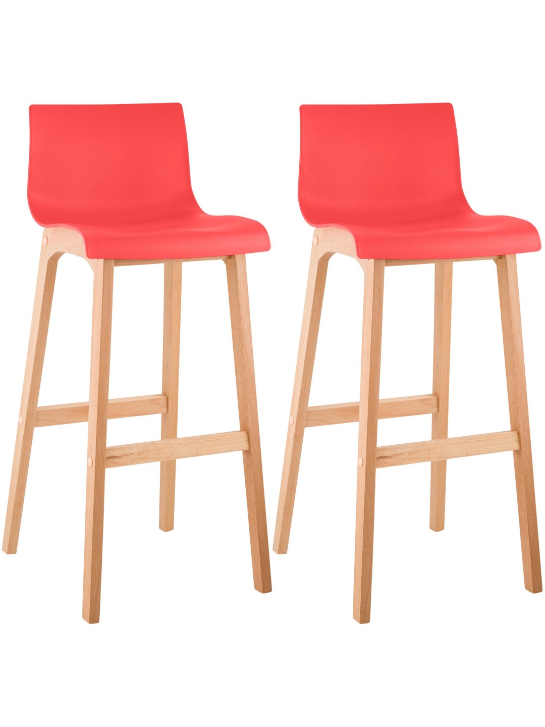 Set van 2 barkrukken Hoover Natura, rood