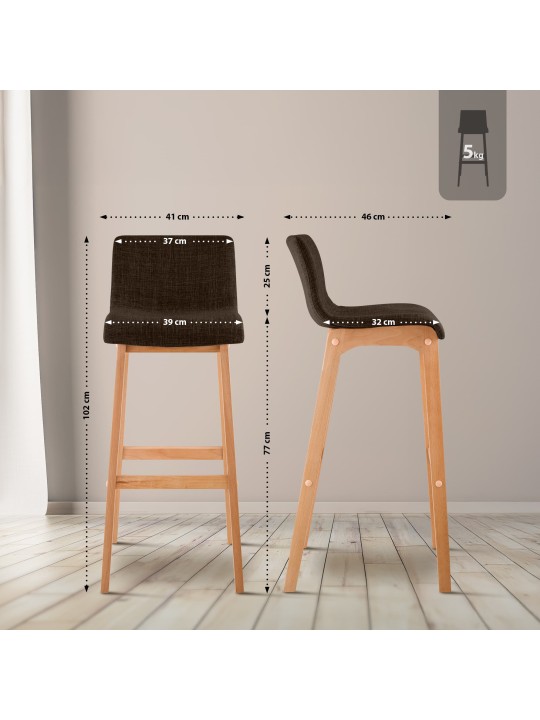 Barkruk Hoover stof Natura, bruin Barkruk Hoover stof Natura, bruin