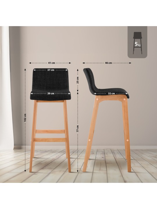 Barkruk Hoover stof Natura, donkergrijs Barkruk Hoover stof Natura, donkergrijs