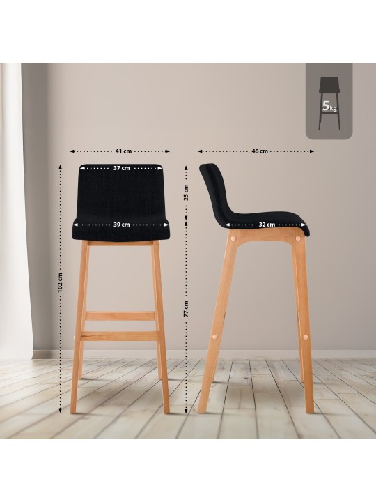 Barkruk Hoover stof Natura, zwart Barkruk Hoover stof Natura, zwart