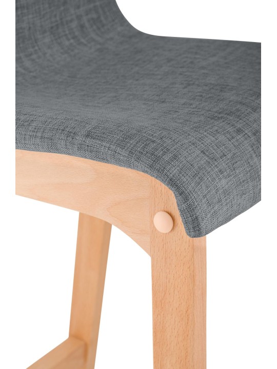 Set van 2 barkrukken Hoover stof Natura, lichtgrijs