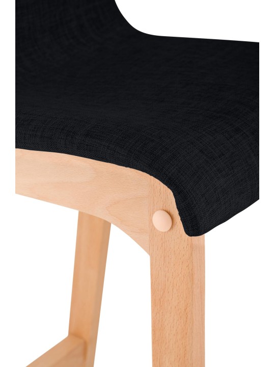 Set van 2 barkrukken Hoover stof Natura, zwart