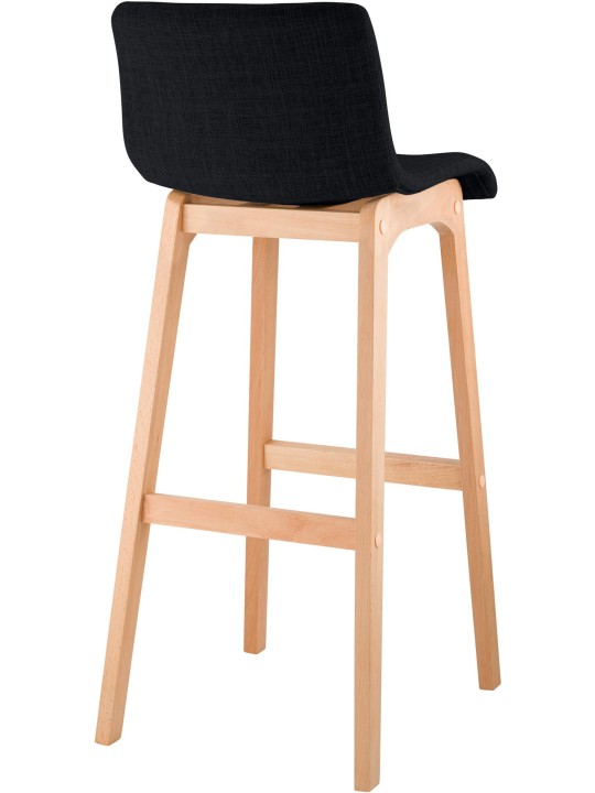 Set van 2 barkrukken Hoover stof Natura, zwart