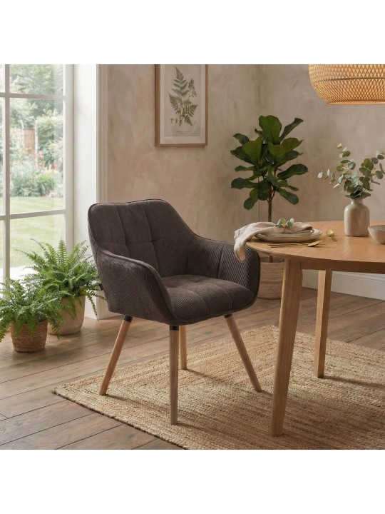 Eetkamerstoel Vienna Cord natura, bruin