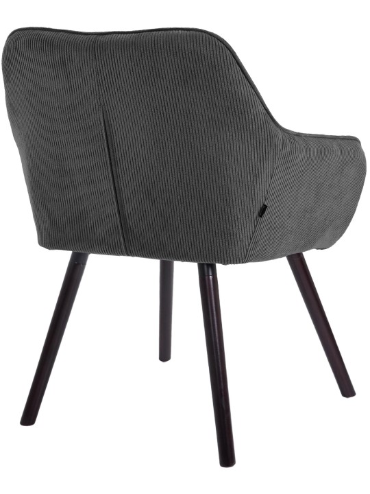 Vienna Cord eetkamerstoel, donkergrijs