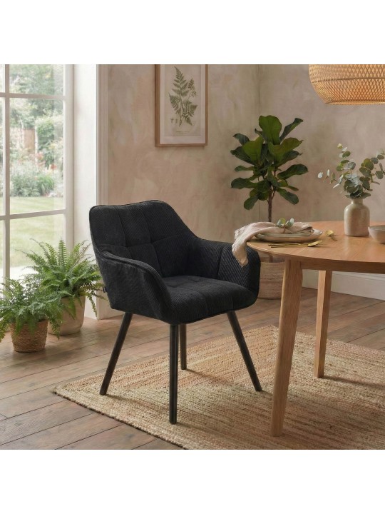 Vienna Cord eetkamerstoel, zwart Vienna Cord eetkamerstoel, zwart